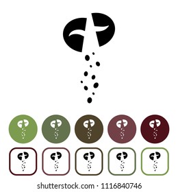 Coffee bean icons set. Vector illustration.