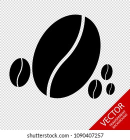 Coffee Bean Icons - Vector Illustration - Isolated On Transparent Background