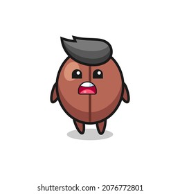 coffee bean illustration with apologizing expression, saying I am sorry , cute style design for t shirt, sticker, logo element