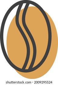 Judía de café, ilustración, vector sobre un fondo blanco.