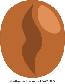 Coffee bean, illustration, vector on a white background.