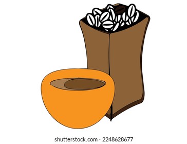 icono de imagen de judías de café para el diseño de una cafetería.