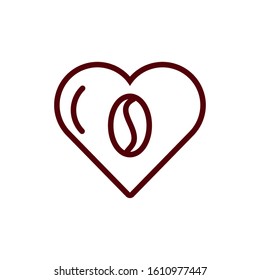 Coffee bean inside heart design of time drink breakfast beverage shop morning store aroma and caffeine theme Vector illustration