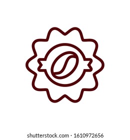 Coffee bean inside seal stamp design of time drink breakfast beverage shop morning store aroma and caffeine theme Vector illustration