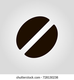 Coffee bean isolated flat vector icon