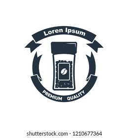 Coffee bean isolated icon on white background, 400 coffee set, company name, banner
