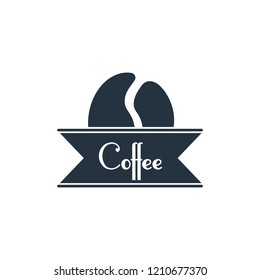 Coffee bean isolated icon on white background, 400 coffee set, company name, banner