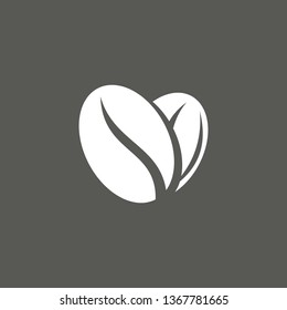 Coffee bean isolated on black background