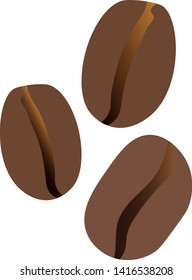 Coffee bean isolated on white vector illustration