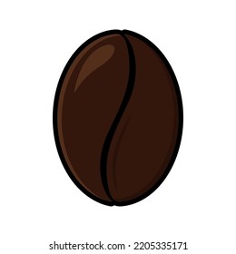 Judía de café aislado en fondo blanco. Ilustración del vector