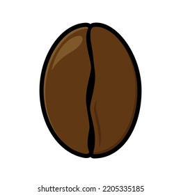 Judía de café aislado en fondo blanco. Ilustración del vector