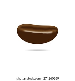 Coffee bean isolated on white background. Editable and design suitable vector illustration. Mesh.