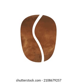 coffee bean isolated watercolor texture vector illustration