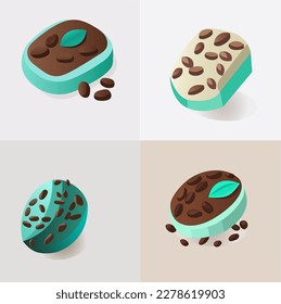 coffee bean isometric vector art