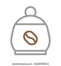 Coffee bean jar icon. Concept of coffee storage and freshness.