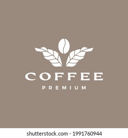 logotipo de la planta de judías de café icono vectorial