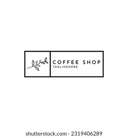 plantilla de diseño del logotipo de la planta hoja de café