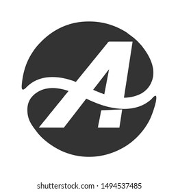 coffee bean with letter A. coffee shop logo