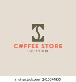 Coffee bean I letter logo | EPS file | Editable