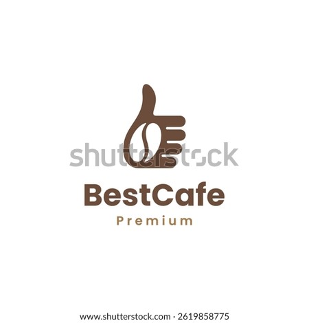 coffee bean and like logo combination. Drink and best symbol or icon. Best cafe logo concept