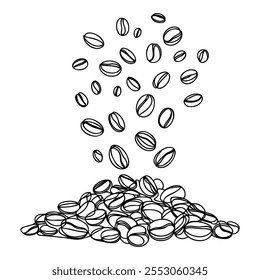 Dibujo de arte de línea de grano de café
