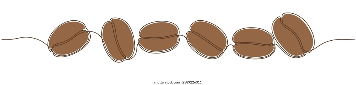 coffee bean line art style vector illustration