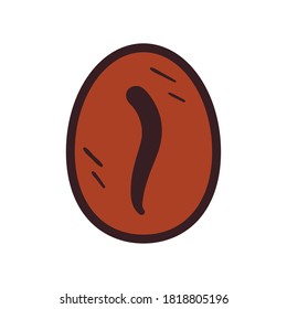 Coffee bean line and fill style icon design of time drink breakfast beverage shop morning store aroma and caffeine theme Vector illustration