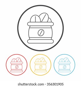coffee bean line icon
