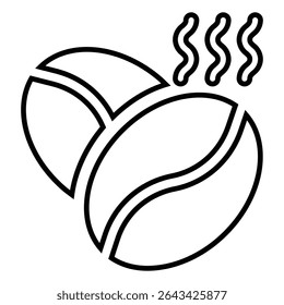 coffee bean line icon design. coffee bean thin black outline symbol vector illustration. editable stroke icon on transparent background.