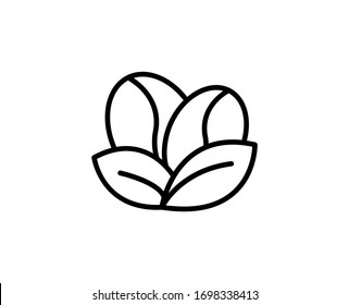Coffee bean line icon. High quality outline symbol for web design or mobile app. Thin line sign for design logo. Black outline pictogram on white background