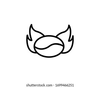 Icono de línea de judías de café. Símbolo de esquema de alta calidad para diseño web o aplicación móvil. Signo de línea delgada para el logotipo de diseño. Pictograma de contorno negro sobre fondo blanco