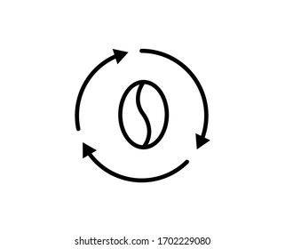 Coffee bean line icon. High quality outline symbol for web design or mobile app. Thin line sign for design logo. Black outline pictogram on white background