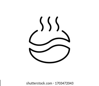 Coffee bean line icon. High quality outline symbol for web design or mobile app. Thin line sign for design logo. Black outline pictogram on white background