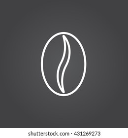 coffee bean line icon, outline vector logo illustration, linear pictogram isolated on black