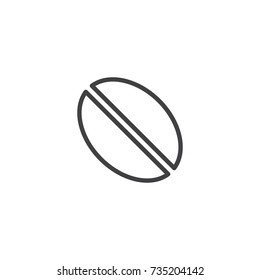 Coffee bean line icon, outline vector sign, linear style pictogram isolated on white. Symbol, logo illustration. Editable stroke