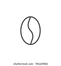 Coffee bean line icon, outline vector sign, linear style pictogram isolated on white. Symbol, logo illustration. Editable stroke