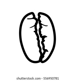Coffee bean line icon. Roasted coffee plant seed. Vector Illustration