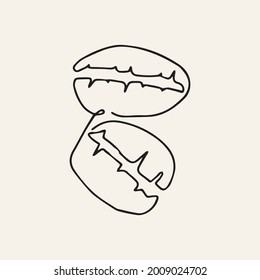 Coffee bean line icon. Coffee shop, grain, Coffee concept