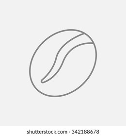 Coffee bean line icon for web, mobile and infographics. Vector dark grey icon isolated on light grey background.