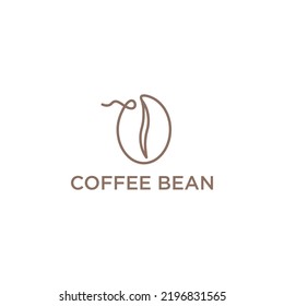 Coffee Bean Line Logo Design