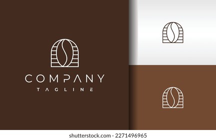 coffee bean line logo design