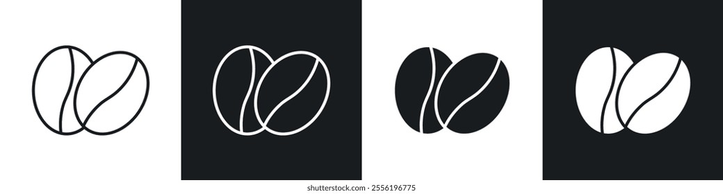 Coffee Bean linear icon set for app, and web design.