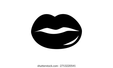 Forma del labio del grano de café, silueta aislada negra