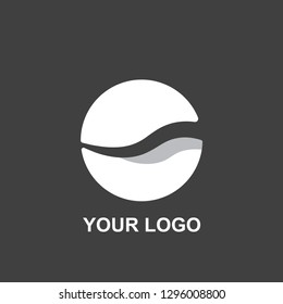 coffee bean logo. black and white template design. silhouette vector.