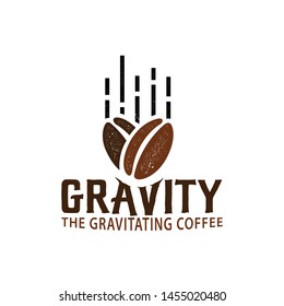 Coffee Bean Logo With The Concept Of Drop And Gravity