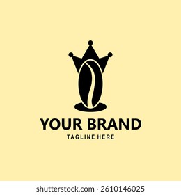the coffee bean logo and crown are black