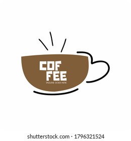 Coffee bean logo with coffee cup logo design
