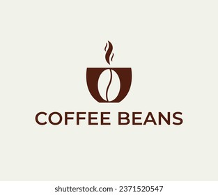 Coffee bean logo design concept vector.