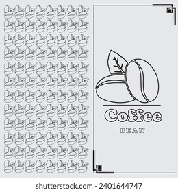 Diseño del logo del grano de café. diseño vectorial de marco de logotipo de frijol de café para identidad corporativa.