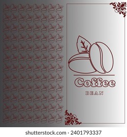 Diseño del logo del grano de café. diseño vectorial de marco de logotipo de frijol de café para identidad corporativa.
